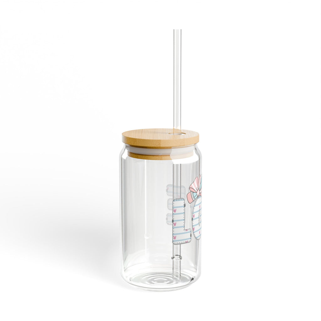 Mama Sipper Glass, 16oz - Cute Pastel Mom Drink Tumbler with Straw