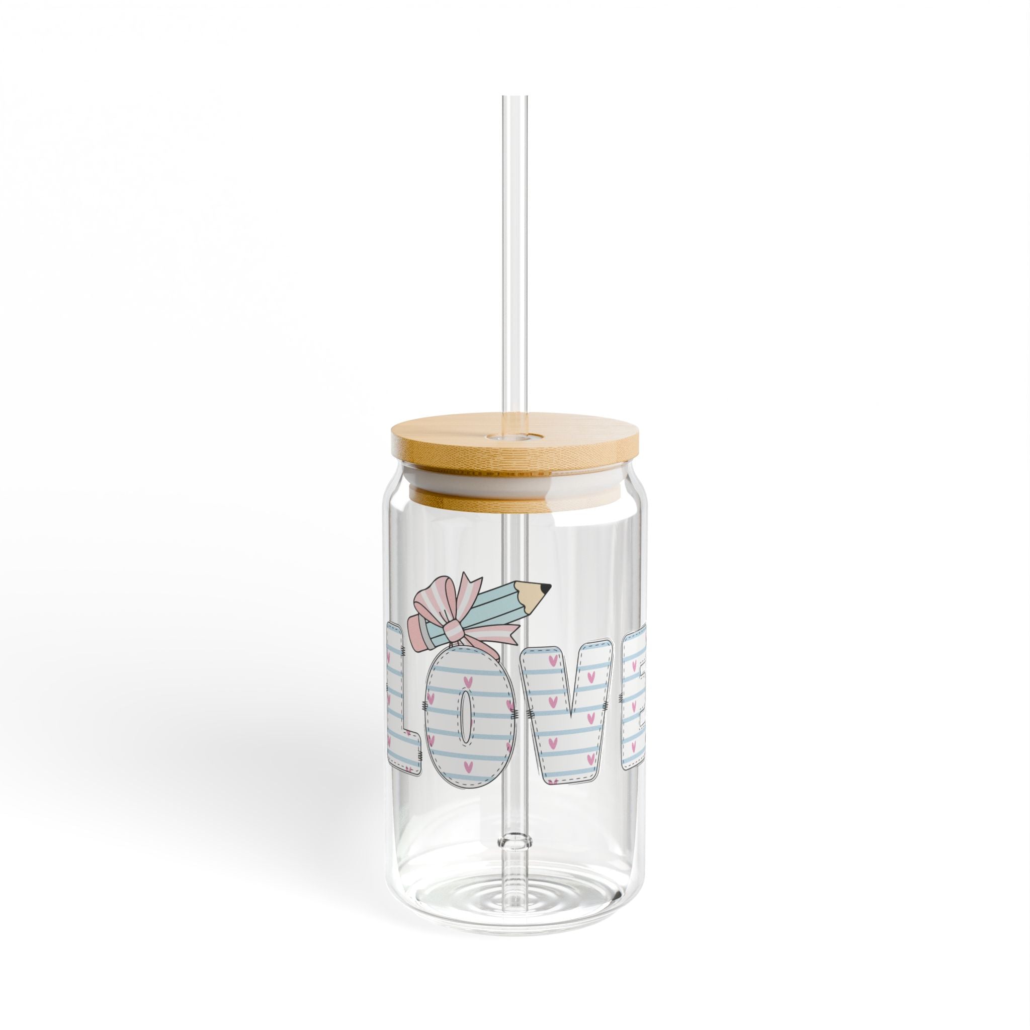 Mama Sipper Glass, 16oz - Cute Pastel Mom Drink Tumbler with Straw