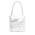 LOVE Pencil Bow Tote Bag — Cute Pastel School & Teacher Gift Tote