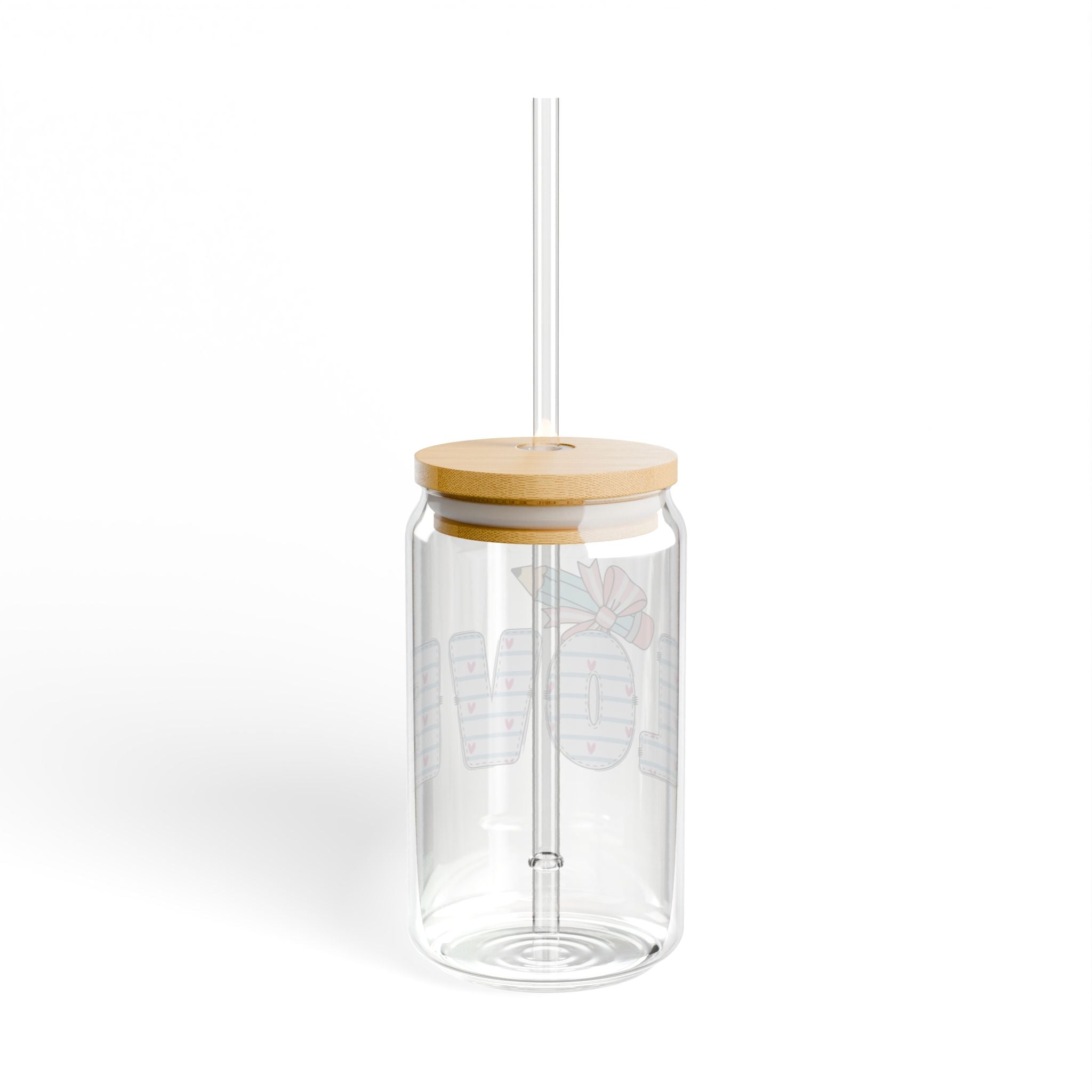 Mama Sipper Glass, 16oz - Cute Pastel Mom Drink Tumbler with Straw