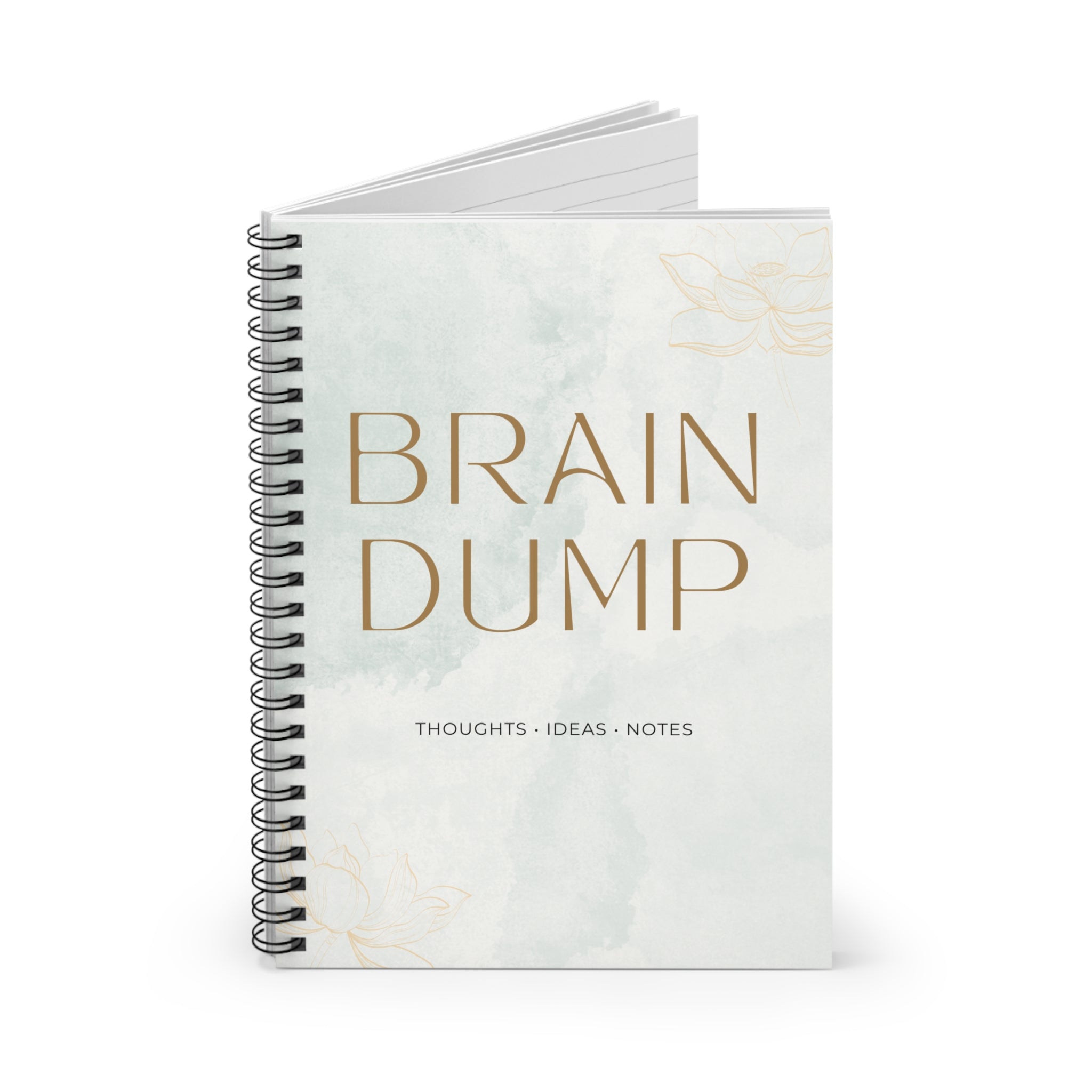Brain Dump Spiral Notebook — Ruled Journal for Notes, Ideas & To-Do Lists